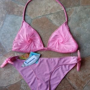 NWT HTF Pink Galaxy Blue-Glue Bikini Set